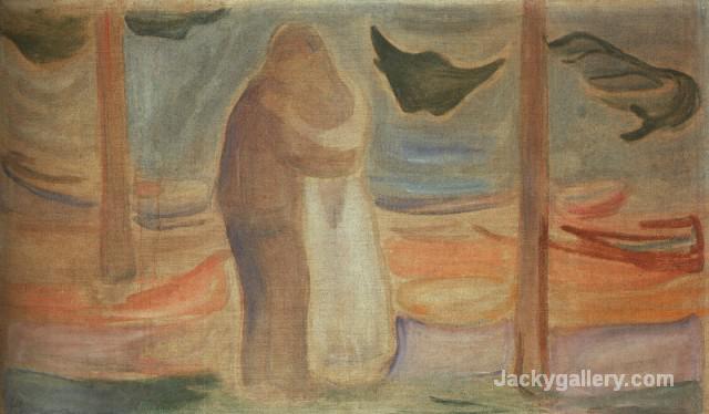Couple on the Shore by Edvard Munch paintings reproduction